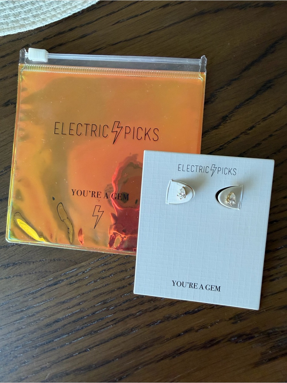 Electric Picks Pear Shaped Stud Earrings
